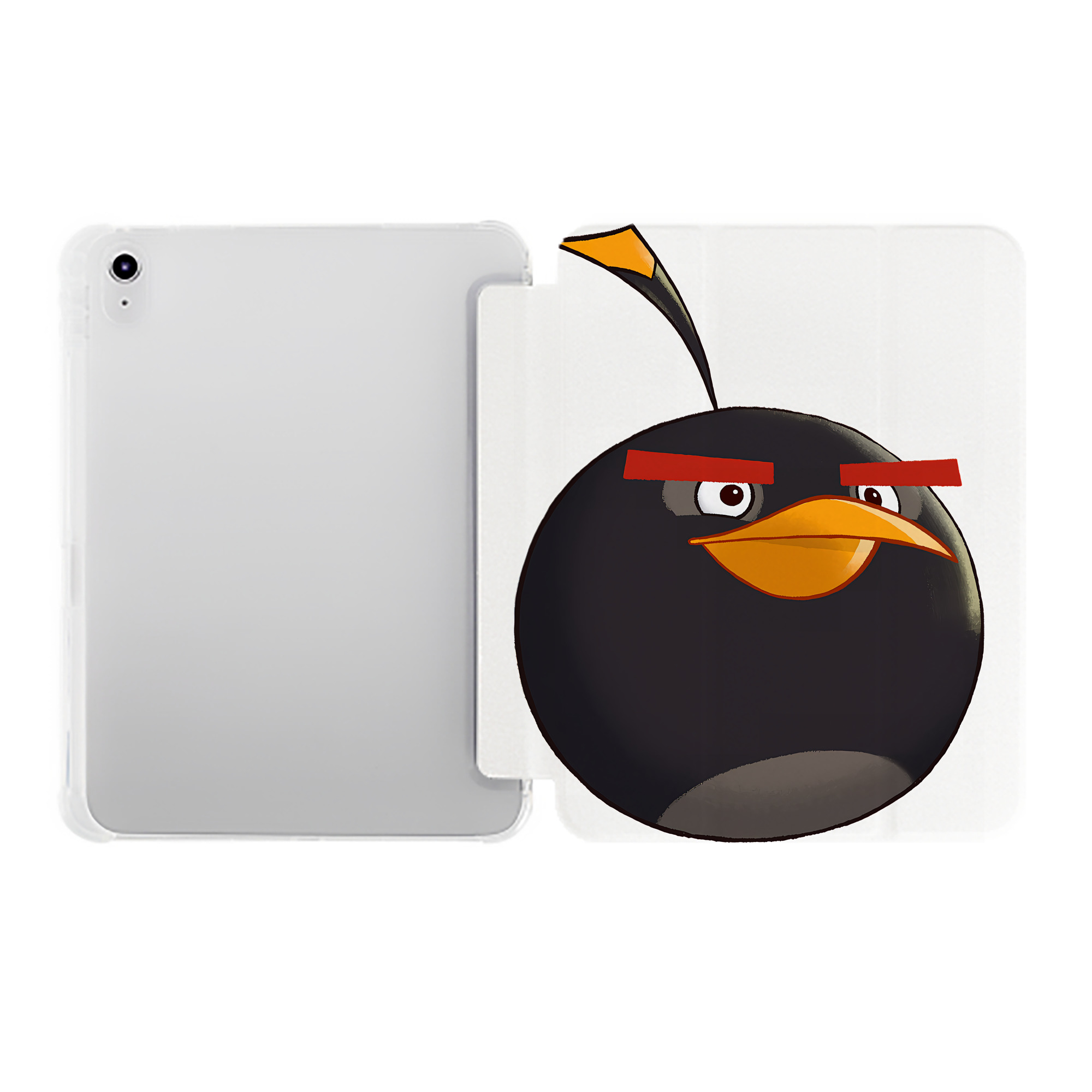 （画像用） Angry Birds アングリーバード IPad ケース ペン収納付き 三つ折りスタンド PUレザー×シリコン 対応機種9.5/10.5/10.9インチ